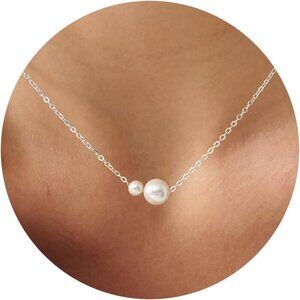 ⚡Pearl Necklace for Women 14K Gold plated White Silver plated Dainty accessories